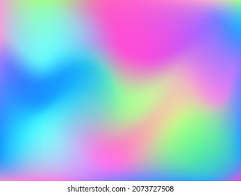 Holographic background. Bright, smooth mesh with a blurry futuristic pattern. Trendy advertising vector. Intense holographic spectrum gradient for printing products, covers.