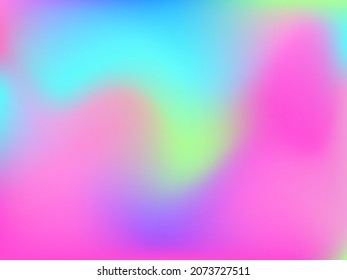 Holographic background. Bright, smooth mesh with a blurry futuristic pattern. Trendy advertising vector. Intense holographic spectrum gradient for printing products, covers.