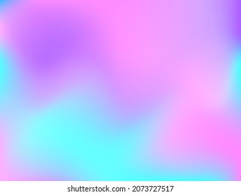 Holographic background. Bright, smooth mesh with a blurry futuristic pattern. Trendy advertising vector. Intense holographic spectrum gradient for printing products, covers.