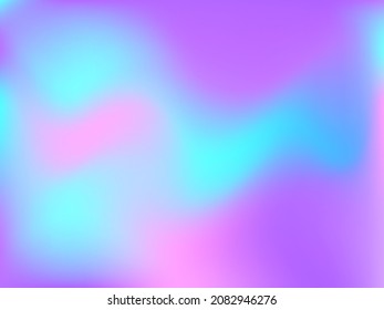 Holographic background. Bright, smooth mesh with a blurry futuristic pattern. Trendy advertising vector. Intense holographic spectrum gradient for printing products, covers.