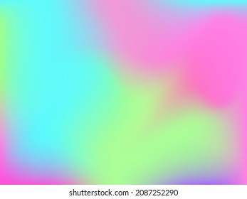 Holografischer Hintergrund. Hell, glatte Masche mit einem unscharfen futuristischen Muster. Trendy Werbeträger. Intensives Holografen-Spektrum-Farbverlauf für Druckerzeugnisse, Deckel.