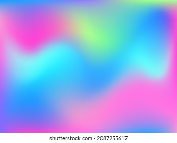 Holographic background. Bright, smooth mesh with a blurry futuristic pattern. Trendy advertising vector. Intense holographic spectrum gradient for printing products, covers.