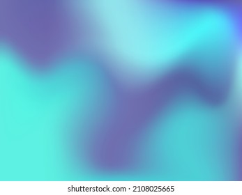 Fondo holográfico. Malla suave y brillante con un patrón futurista borroso. Vector de publicidad de moda. Gradiente de espectro holográfico intenso para productos de impresión, cubiertas.