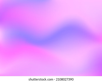 Holographic background. Bright smooth mesh blurred futuristic pattern in pink, blue, green colors. Fashionable ad vector. Intensive gradient of holographic spectrum for printed products, covers. 