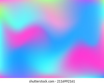Holographic background. Bright, smooth mesh with a blurry futuristic pattern. Trendy advertising vector. Intense holographic spectrum gradient for printing products, covers.