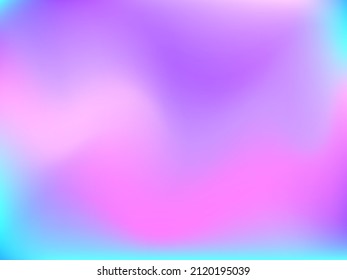 Holographic background. Bright, smooth mesh with a blurry futuristic pattern. Trendy advertising vector. Intense holographic spectrum gradient for printing products, covers.