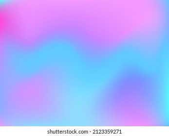 Holographic background. Bright, smooth mesh with a blurry futuristic pattern. Trendy advertising vector. Intense holographic spectrum gradient for printing products, covers.