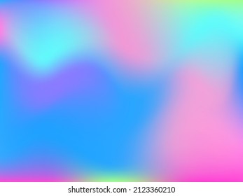 Holographic background. Bright, smooth mesh with a blurry futuristic pattern. Trendy advertising vector. Intense holographic spectrum gradient for printing products, covers.