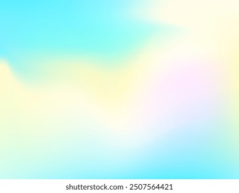 Holographic background. Bright, smooth mesh with a blurry futuristic pattern. Trendy advertising vector. Intense holographic spectrum gradient for printing products, covers.