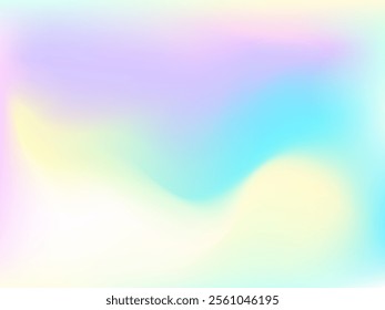 Holographic background. Bright, smooth mesh with a blurry futuristic pattern. Trendy advertising vector. Intense holographic spectrum gradient for printing products, covers.