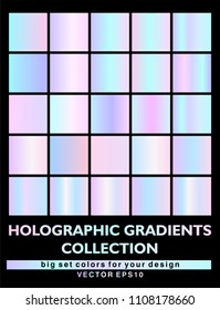 Holographic background collection. Big vector set