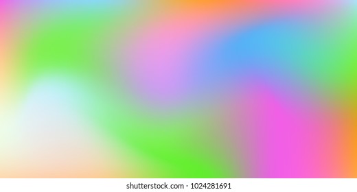 Holographic background. Colorful rainbow gradient.   Smooth blend banner template.  Easily editable soft colored vector illustration.  Bright print.