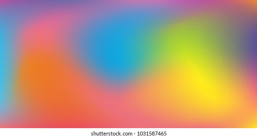 Holographic background. Colorful rainbow gradient.   Smooth blend banner template.  Easily editable soft colored vector illustration.  Bright print.