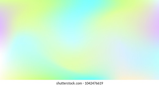 Holographic background. Colorful rainbow gradient.   Smooth blend banner template.  Easily editable soft colored vector illustration.  Bright print.
