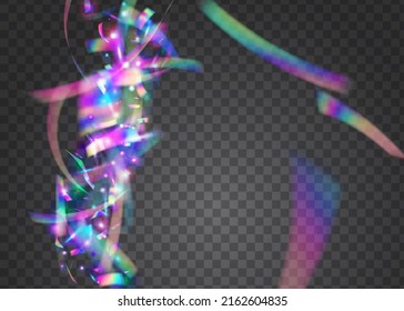 Holographic Background. Digital Art. Blur Burst. Party Festival Decoration. Falling Glitter. Blue Shiny Tinsel. Fiesta Foil. Cristal Confetti. Purple Holographic Background