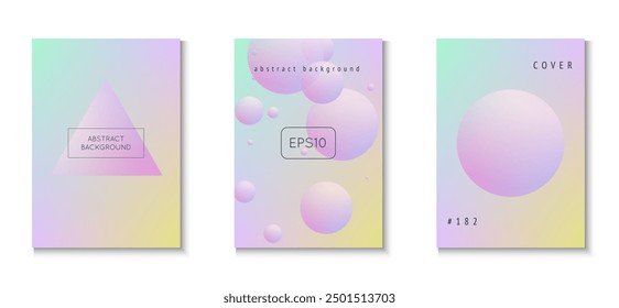 Holographic Background. Fluorescent Hipster Banner. Memphis Poster. Pink Abstract Set. Triangle Design. Geometric Bright Template. Minimal Shape. Blue Holographic Background