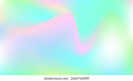 Fondo holográfico. Gradiente Hippie Brillante. Difuminar las Formas. Gradiente Abstractas. Cubierta retro. Volante Kawaii. Textura perlescente. Plantilla de holografía de neón. Fondo holográfico rosado