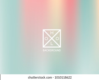 Holographic background. Holo iridescent cover. Abstract soft pastel colors backdrop. Trendy creative vector cosmic gradient.  Mesh holographic foil.  Vintage neon template for banner. 