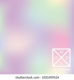 Holographic background. Holo iridescent cover. Gradient soft pastel colors backdrop. Minimal creative vector gradient.  Pastel fantasy foil.  Vintage neon template for banner. 