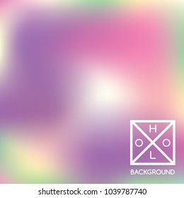 Holographic background. Holo iridescent cover. Abstract soft pastel colors backdrop. Minimal creative vector gradient.  Mesh holographic foil.  Creative neon template for banner. Vibrant print.