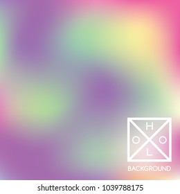 Holographic background. Holo iridescent cover. Abstract soft pastel colors backdrop. Trendy creative vector cosmic gradient.  Pastel holographic foil.  Creative neon template for banner. 