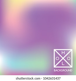 Holographic background. Holo iridescent cover. Gradient soft pastel colors backdrop. Minimal creative vector gradient.  Pastel holographic foil.  Vintage neon template for banner. 
