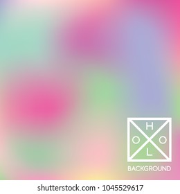 Holographic background. Holo iridescent cover. Abstract soft pastel colors backdrop. Trendy creative vector cosmic gradient.  Mesh holographic foil.  Creative neon template for banner. 