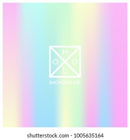 Holographic background. Holo sparkly cover. Iridescent gradient. Abstract soft pastel colors backdrop. Trendy creative vector. Mesh holographic foil. Creative neon template for banner. Vibrant print.