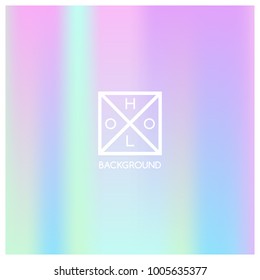 Holographic background. Holo sparkly cover. Iridescent gradient. Abstract soft pastel colors backdrop. Trendy creative vector. Mesh holographic foil. Creative neon template for banner. Vibrant print.