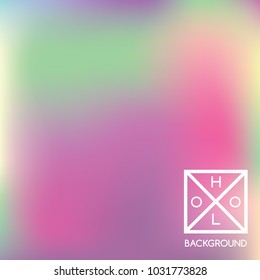 Holographic background. Holo sparkly cover. Abstract soft pastel colors backdrop. Trendy creative vector cosmic gradient.  Pastel fantasy foil.  Creative neon template for banner. Vibrant print.