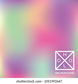 Holographic background. Holo sparkly cover. Abstract soft pastel colors backdrop. Trendy creative vector cosmic gradient.  Mesh holographic foil.  Vintage neon template for banner. 