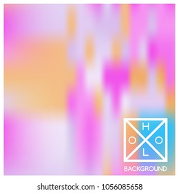 Holographic background. Holo sparkly cover. Iridescent gradient. Abstract soft pastel colors backdrop. Trendy creative vector. Mesh holographic foil. Creative neon template for banner. Vibrant print.