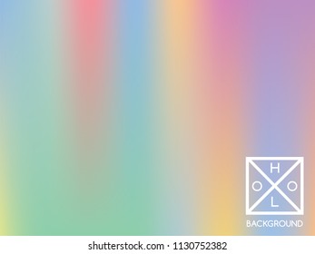 Holographic background. Holo sparkly cover. Abstract soft pastel colors backdrop. Trendy creative vector cosmic gradient. Mesh holographic foil. Creative neon template for banner. Vibrant print.