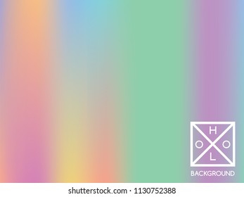 Holographic background. Holo sparkly cover. Abstract soft pastel colors backdrop. Trendy creative vector cosmic gradient. Mesh holographic foil. Creative neon template for banner. Vibrant print.