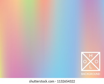 Holographic background. Holo sparkly cover. Abstract soft pastel colors backdrop. Trendy creative vector cosmic gradient. Mesh holographic foil. Creative neon template for banner. Vibrant print.