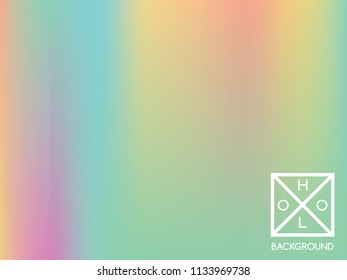 Holographic background. Holo sparkly cover. Abstract soft pastel colors backdrop. Trendy creative vector cosmic gradient. Mesh holographic foil. Creative neon template for banner. Vibrant print.
