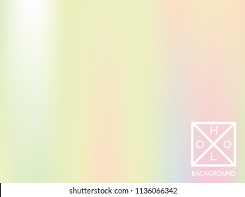 Holographic background. Holo sparkly cover. Abstract soft pastel colors backdrop. Trendy creative vector cosmic gradient. Mesh holographic foil. Creative neon template for banner. Vibrant print.