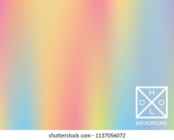 Holographic background. Holo sparkly cover. Abstract soft pastel colors backdrop. Trendy creative vector cosmic gradient. Mesh holographic foil. Creative neon template for banner. Vibrant print.