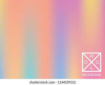 Holographic background. Holo sparkly cover. Abstract soft pastel colors backdrop. Trendy creative vector cosmic gradient. Mesh holographic foil. Creative neon template for banner. Vibrant print.