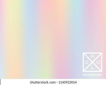 Holographic background. Holo sparkly cover. Abstract soft pastel colors backdrop. Trendy creative vector cosmic gradient. Mesh holographic foil. Creative neon template for banner. Vibrant print.