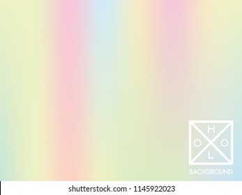 Holographic background. Holo sparkly cover. Abstract soft pastel colors backdrop. Trendy creative vector cosmic gradient. Mesh holographic foil. Creative neon template for banner. Vibrant print.