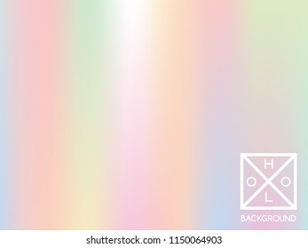 Holographic background. Holo sparkly cover. Abstract soft pastel colors backdrop. Trendy creative vector cosmic gradient. Mesh holographic foil. Creative neon template for banner. Vibrant print.