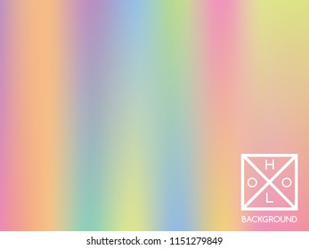 Holographic background. Holo sparkly cover. Abstract soft pastel colors backdrop. Trendy creative vector cosmic gradient. Mesh holographic foil. Creative neon template for banner. Vibrant print.