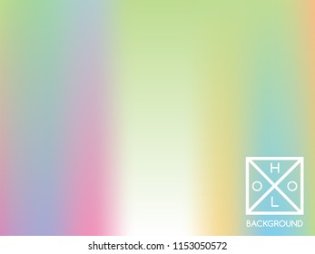 Holographic background. Holo sparkly cover. Abstract soft pastel colors backdrop. Trendy creative vector cosmic gradient. Mesh holographic foil. Creative neon template for banner. Vibrant print.