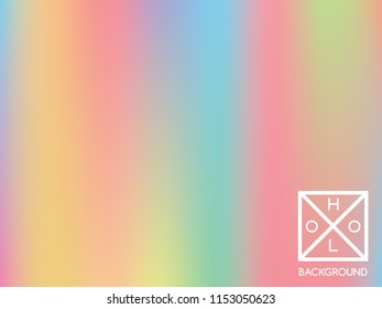 Holographic background. Holo sparkly cover. Abstract soft pastel colors backdrop. Trendy creative vector cosmic gradient. Mesh holographic foil. Creative neon template for banner. Vibrant print.