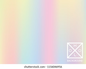 Holographic background. Holo sparkly cover. Abstract soft pastel colors backdrop. Trendy creative vector cosmic gradient. Mesh holographic foil. Creative neon template for banner. Vibrant print.