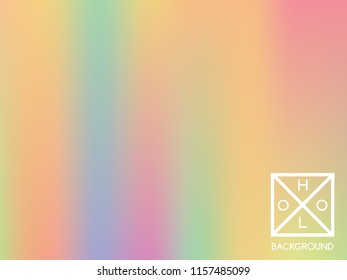 Holographic background. Holo sparkly cover. Abstract soft pastel colors backdrop. Trendy creative vector cosmic gradient. Mesh holographic foil. Creative neon template for banner. Vibrant print.