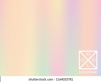 Holographic background. Holo sparkly cover. Abstract soft pastel colors backdrop. Trendy creative vector cosmic gradient. Mesh holographic foil. Creative neon template for banner. Vibrant print.