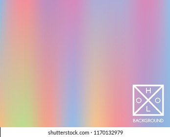 Holographic background. Holo sparkly cover. Abstract soft pastel colors backdrop. Trendy creative vector cosmic gradient. Mesh holographic foil. Creative neon template for banner. Vibrant print.