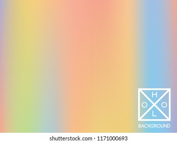 Holographic background. Holo sparkly cover. Abstract soft pastel colors backdrop. Trendy creative vector cosmic gradient. Mesh holographic foil. Creative neon template for banner. Vibrant print.